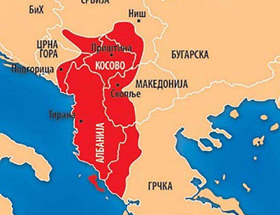 Karta velike Albanije 983 ilustracija